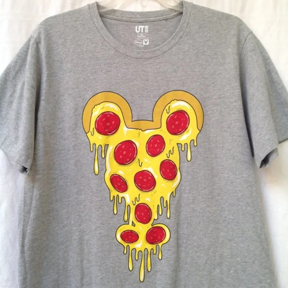 Uniqlo Disney Collections Mickey Project 100 Pepperoni Pizza Women XL Top Casual - Picture 2 of 8
